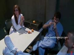 Kinky Doctors And Assistants Use The Hospital Basement To Abuse Redhead In Incredible Deep Throat