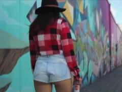 Round Ass Colombian Teen Beauty Blows Hard Cock