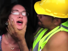 Amateur Teen Choking She Runs Into A Construction Worker