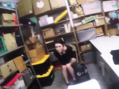 Raven Haired Shoplifter Teen Gets Fucked By A Mall Cop