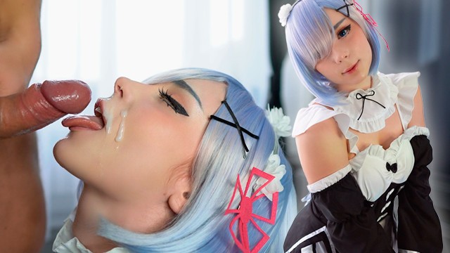 Sexy Maid Rem Sucks and Hard Fucks first Time with Subaru to Cum in Mouth - Cosplay Re:zero