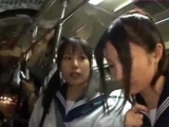 Schoolgirl Getting Her Ass Rubbed Pussy Fingered While Standing On The Bus