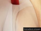 Kira sexy masturbation in white nylon pantyhose